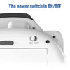 Close-up of a white electronic device showing an ON/OFF power switch labeled clearly.