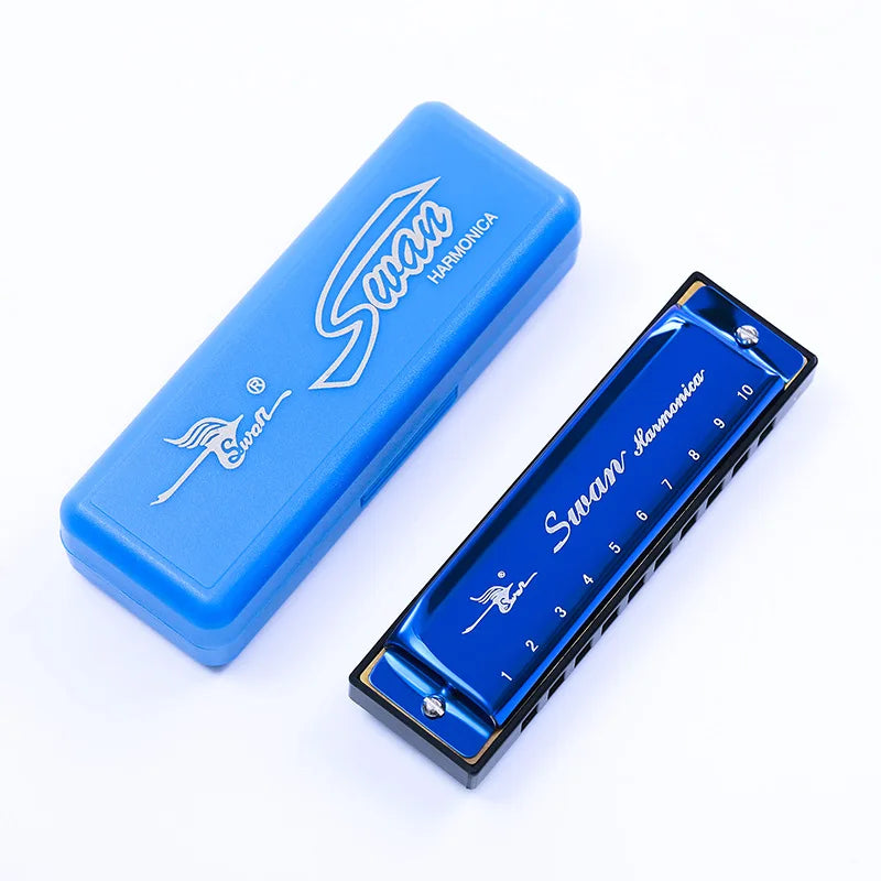 10-Hole C Diatonic Harmonica with Carrying Case