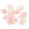 A set of 50 pink and yellow cherry blossom flower glass beads for jewelry making