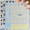 3D Bow Nail Stickers with Ribbon, Heart & Stripe Designs