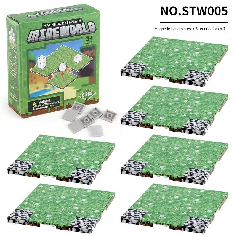 Magnetic Building Block Base Plates for Creative Play