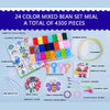 A mixed bean set meal featuring 4300 pieces including colorful patterns, ironing paper, and various accessories.