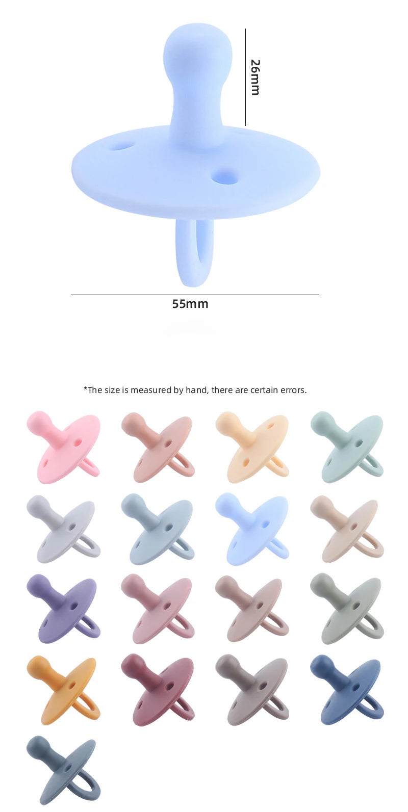 Soft Silicone Baby Pacifier with Clip Chain
