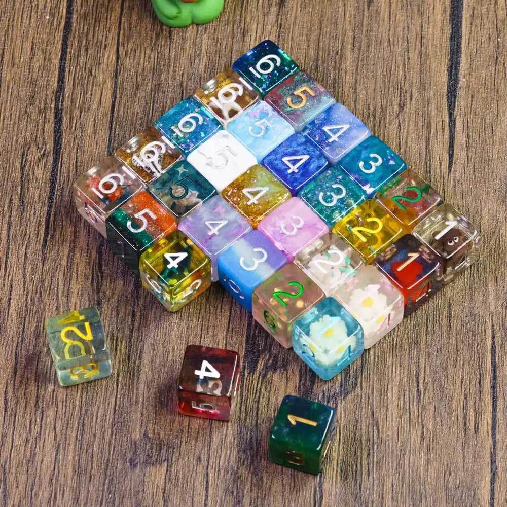 Mystery Resin Dice Set – 7 Polyhedral Dice for D&D & RPG Games