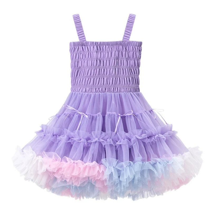 Children's Princess Tutu Dress with Ruffled Ball Gown Design