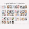 A collection of 45 decorative cut film stickers for DIY scrapbooking and journaling, arranged in multiple rows.