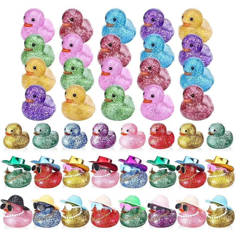 Glitter Rubber Duck Set – Fun Bath Toys & Party Favors