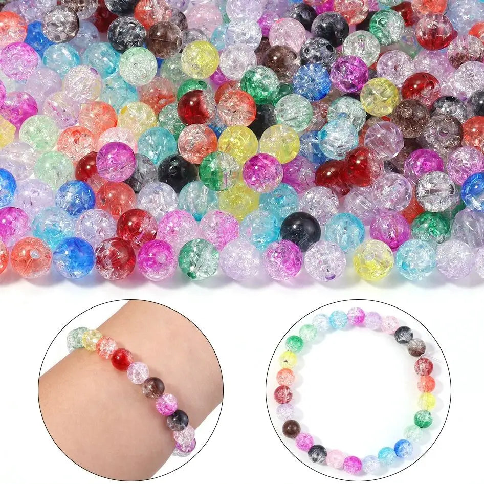 Colorful Cracked Acrylic Beads for Jewelry Making