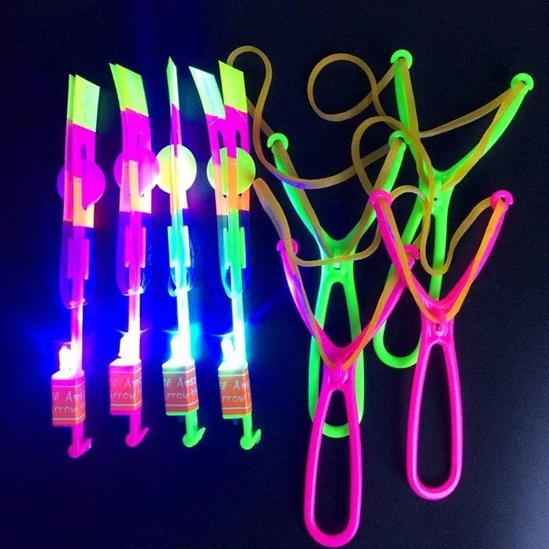 Glow-in-the-Dark Flying Arrow Helicopter Toy with LED Lights