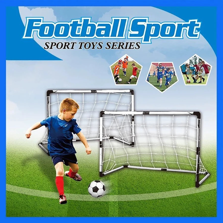 Portable Foldable Soccer Goal Set with Ball and Pump