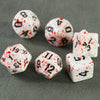 Opaque White Polyhedral Dice Set with Blood Effect for Tabletop RPGs