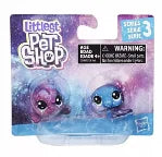 A package for a set of three small pet shop animal figures featuring purple and blue colors.