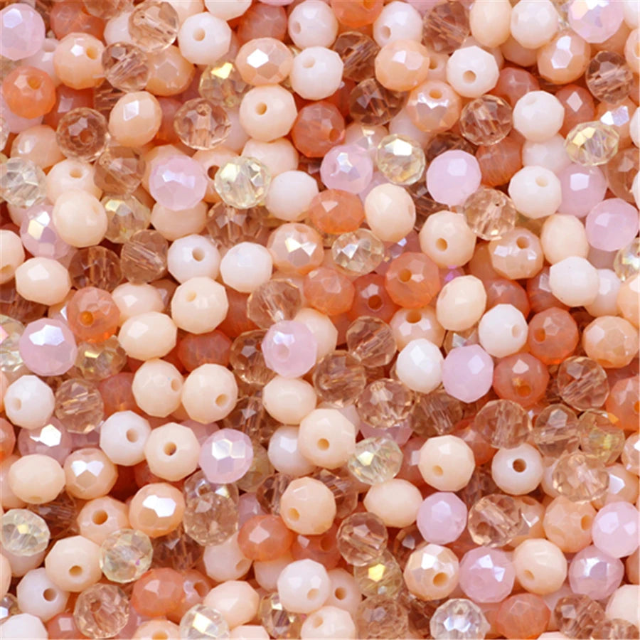Faceted Crystal Glass Rondelle Beads for Jewelry Making