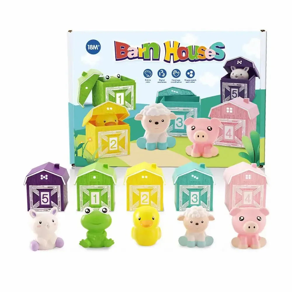 Farm Animal Matching House Montessori Toy for Toddlers