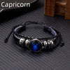 Zodiac Sign Luminous Leather Wrap Bracelet
