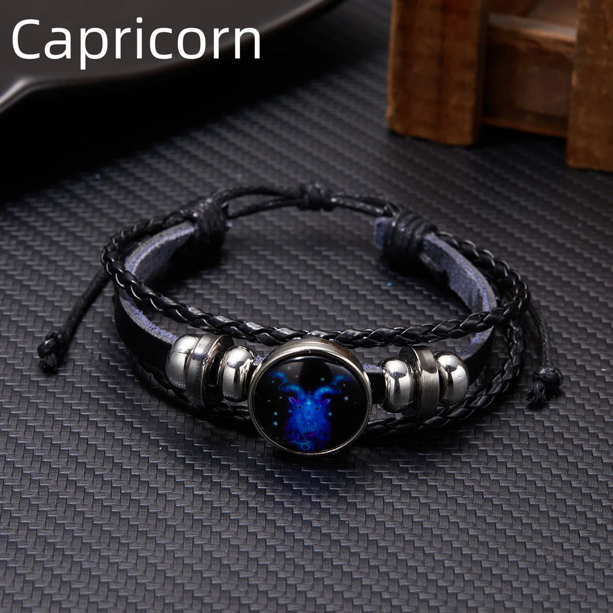 Zodiac Sign Luminous Leather Wrap Bracelet