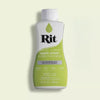 A bottle of Rit apple green dye for fabric is shown against a light background.