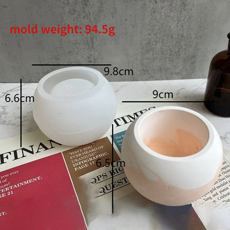 A white silicone mold for crafting is shown next to a ruler, with dimensions marked.