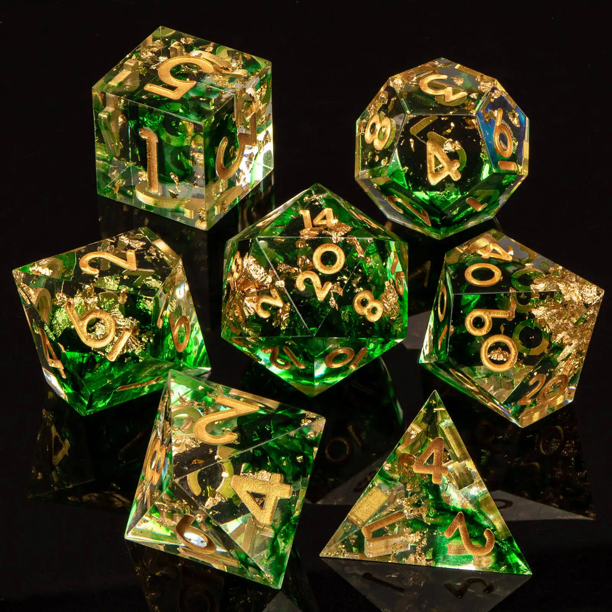 Handmade Resin Sharp Edge Dice Set for RPG Games