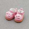 Pink casual sneakers with white laces and pink bows for 17cm Labubu dolls