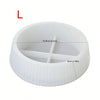 White round silicone mold with a cross-shaped divider for DIY planters and decor