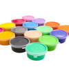 A collection of 24 colorful modeling clay containers in various shades including pink, purple, blue, green, and orange.