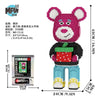 43cm Creative Bear Building Blocks – Candy Color Fluid Art Model for Adults