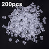 A pile of 200 clear silicone earring backs for secure stud closure.