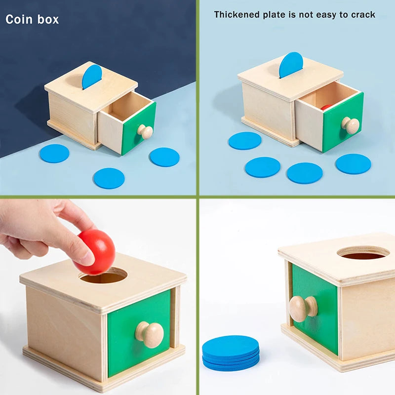 Wooden Montessori Object Permanence Toy for Toddlers