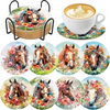 Van Gogh Starry Night Diamond Painting Coaster Kit with Metal Holder