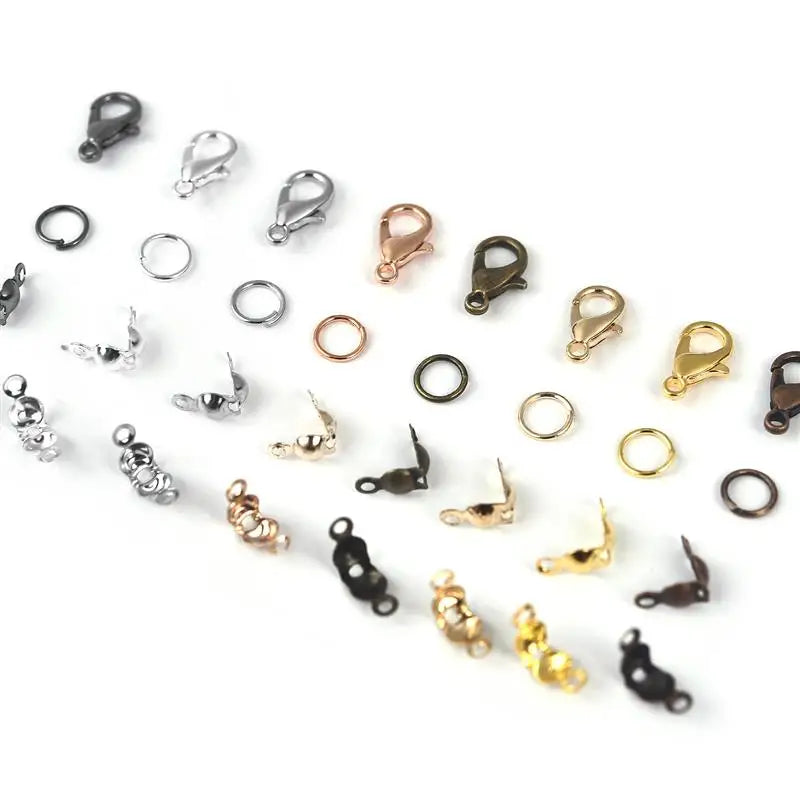 Stainless Steel Jewelry Findings Kit with Clasps, Jump Rings & Connectors
