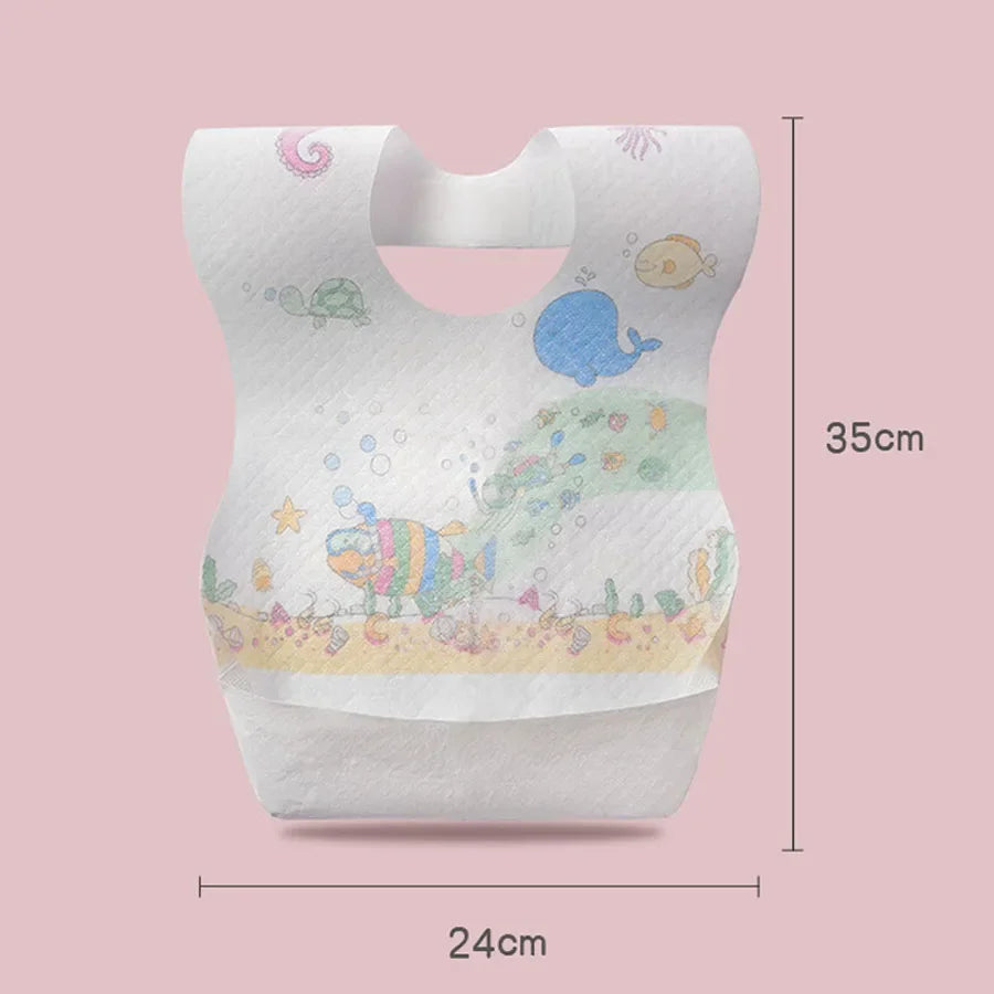 Disposable Baby Bibs (10-Pack) – Soft, Leakproof & Hygienic for Mess-Free Mealtimes