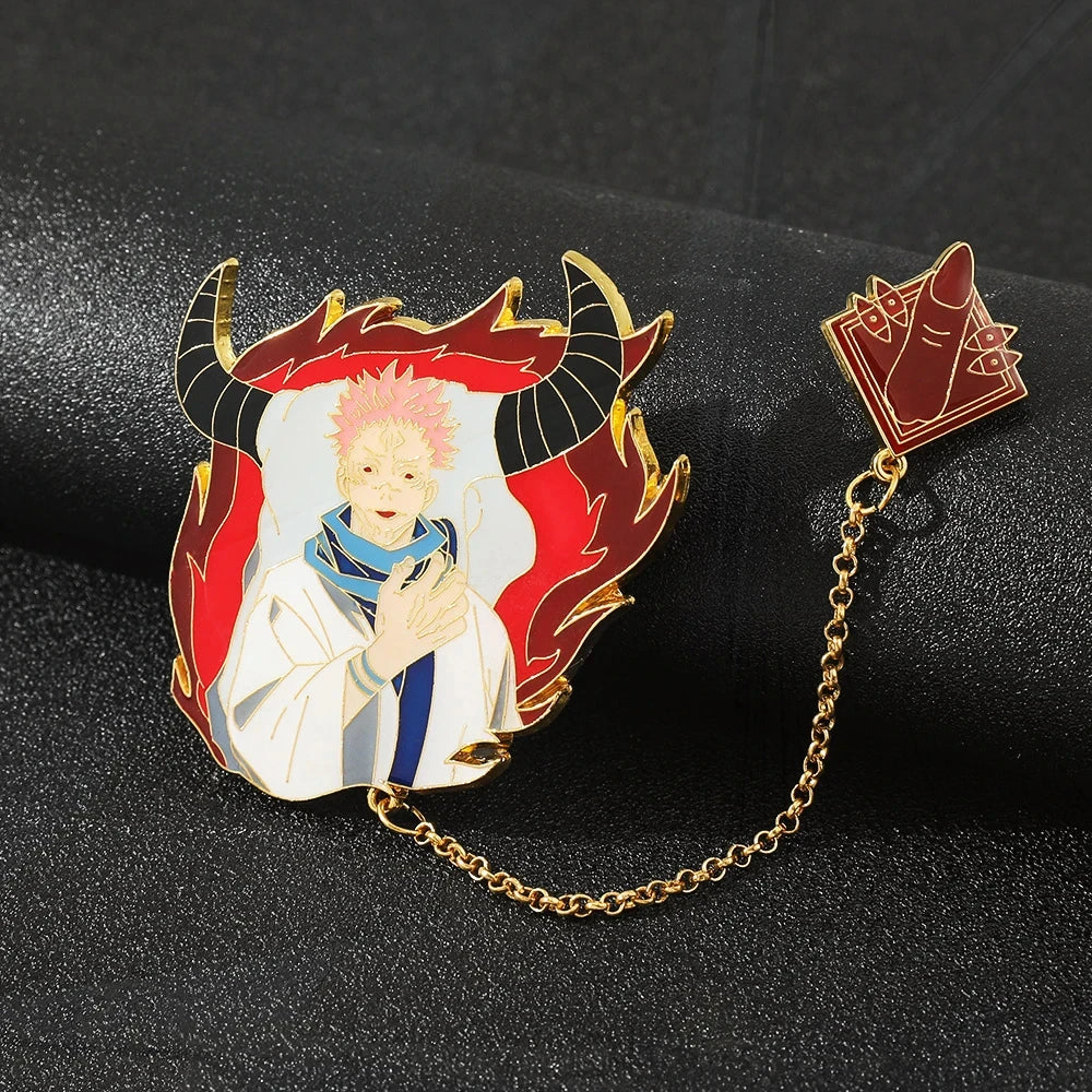 Jujutsu Kaisen Enamel Badge Set with Chain