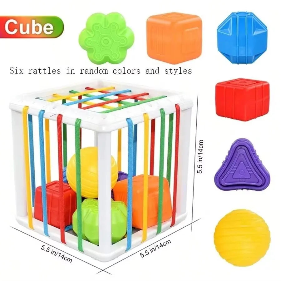Rainbow Sensory Grasping Ball with Rattle and Teether