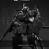 A black model kit of the Fenrir A6 Assault Type mecha, shown in a dynamic pose against a dark background.