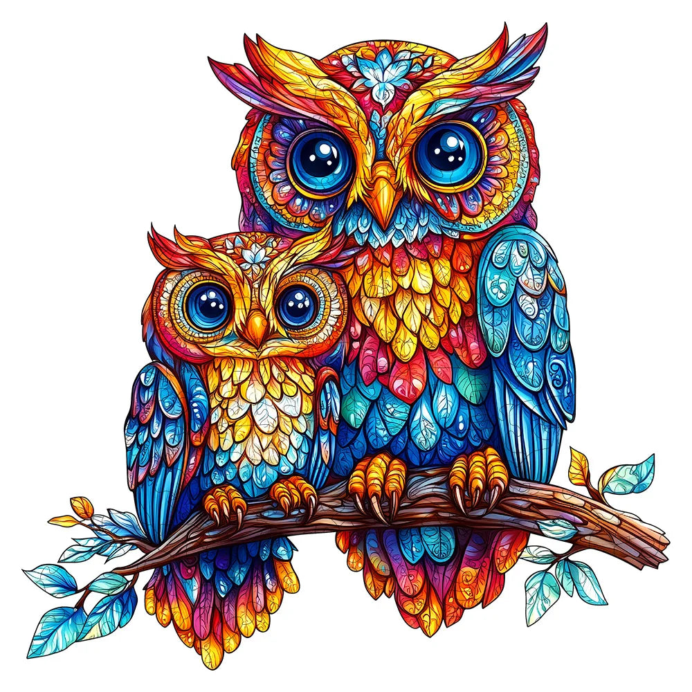 Embossed Owl Wooden Jigsaw Puzzle – Unique Shape, Premium Craftsmanship