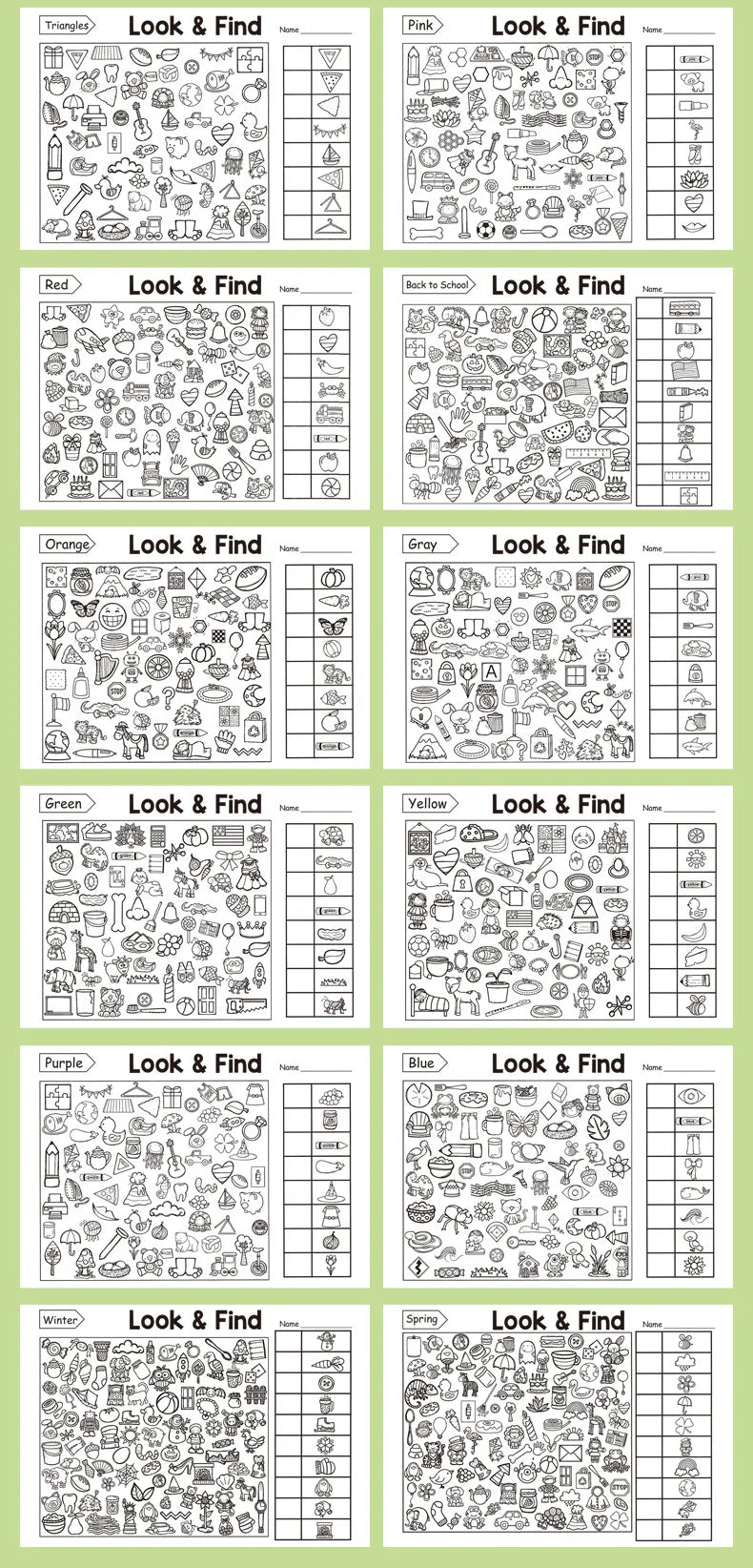 Kids' Seek-and-Find Activity Book – Visual Perception & Handwriting Practice