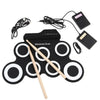 Foldable Silicone Electronic Drum Pad with Drumsticks and Sustain Pedals