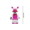 Mini building block figures of Five Nights at Freddy's Bonnie and friends with pink and white bodies