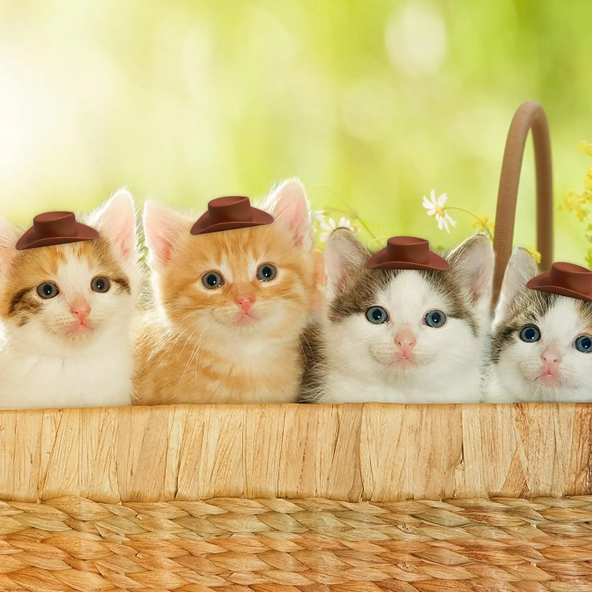 Mini Plastic Cowboy Hats for Party Favors and Cake Toppers
