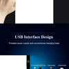 Diagram showing smart touch dimming feature and USB interface design for a portable power supply