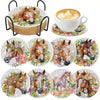 DIY Diamond Art Coaster Set with Holder - Acrylic Mandala Design, 8 Pieces