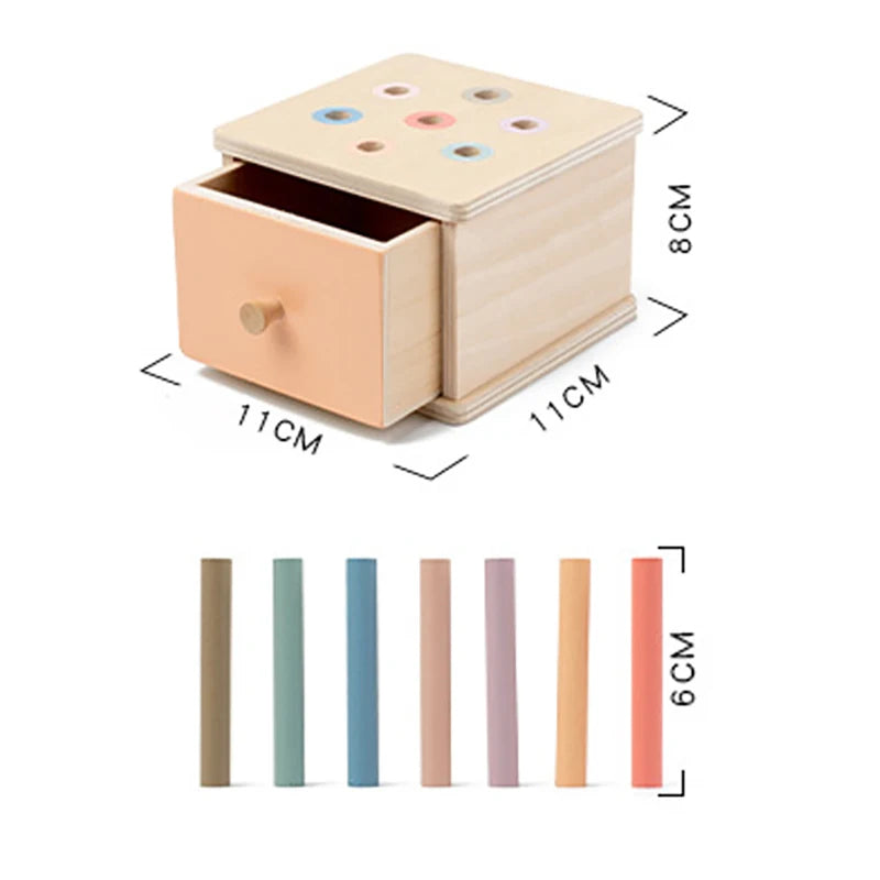Wooden Color Shape Sorter with Drawer Box – Montessori Learning Toy