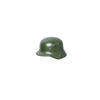 Olive green military helmet accessory for building blocks
