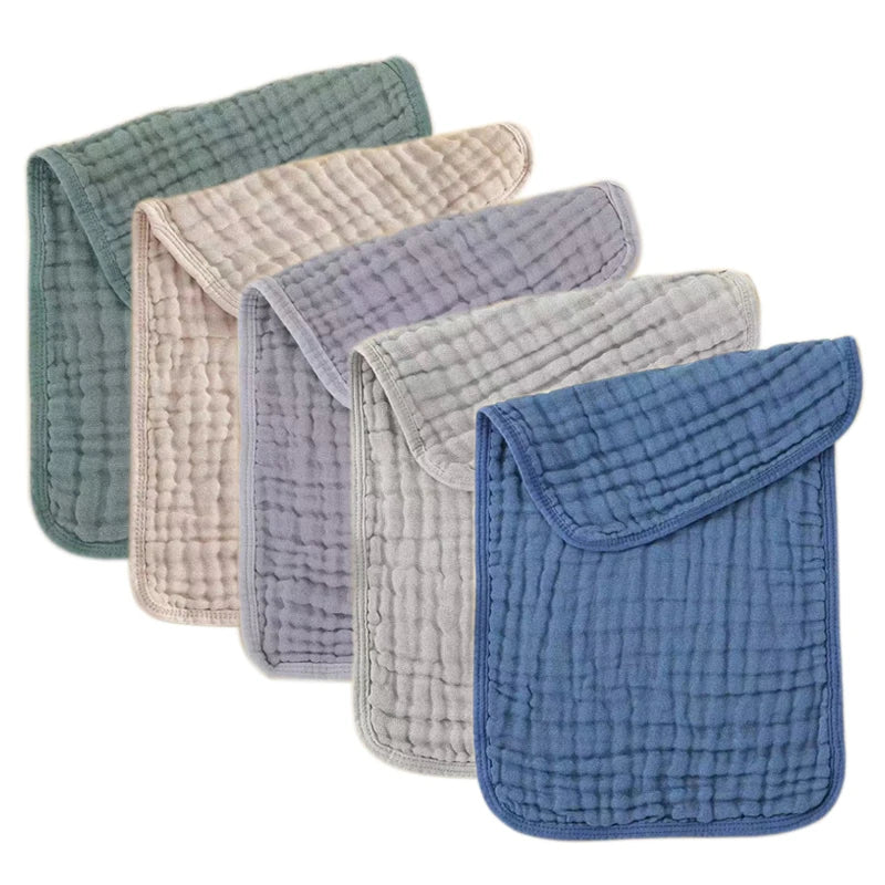 6-Layer Cotton Muslin Baby Burp Cloths (5-Pack)