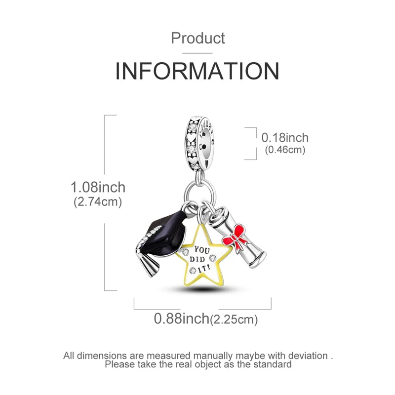 A silver heart charm for bracelets and necklaces shown with various dimensions.