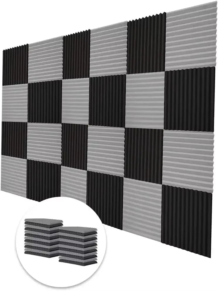 50-Pack Acoustic Foam Panels for Soundproofing and Studio Treatment