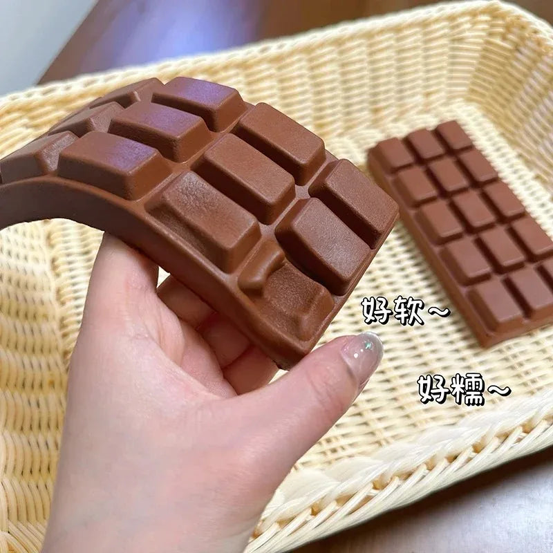 Chocolate Shape Squishy Stress Relief Toy – Slow Rebound Sensory Fidget for Adults