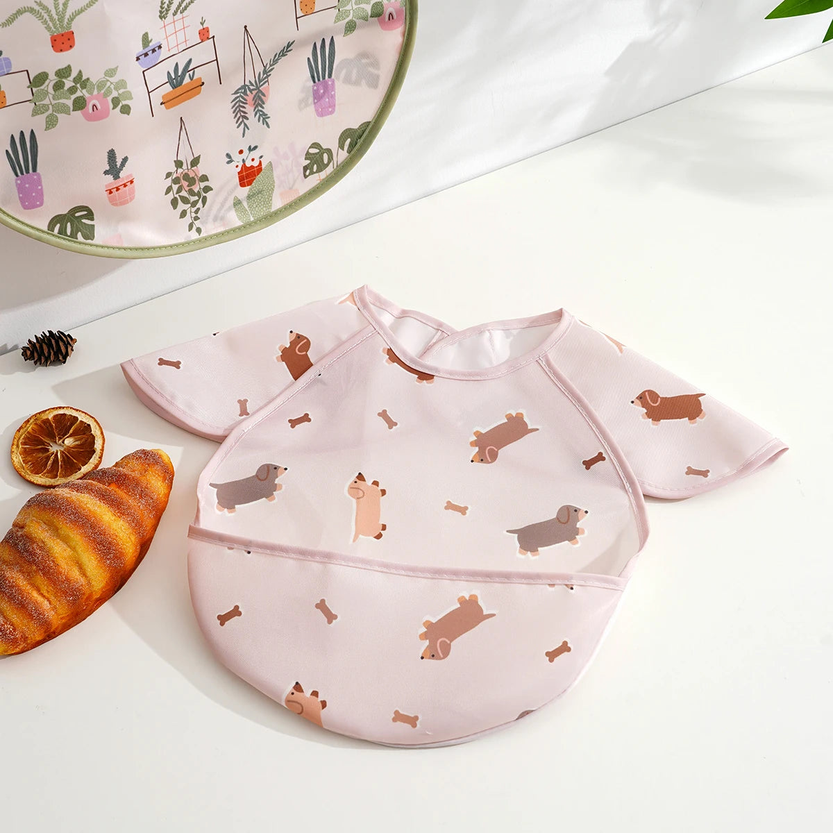 Waterproof Adjustable Baby Bib with Catch Pocket