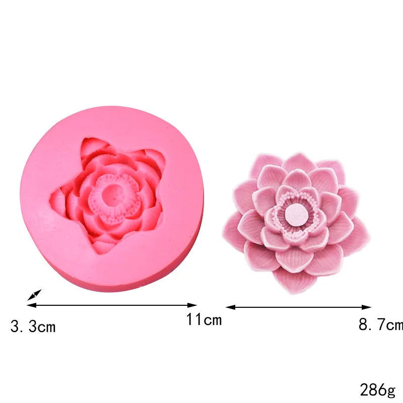3D Lotus Silicone Mold for Candles, Soap & DIY Crafts